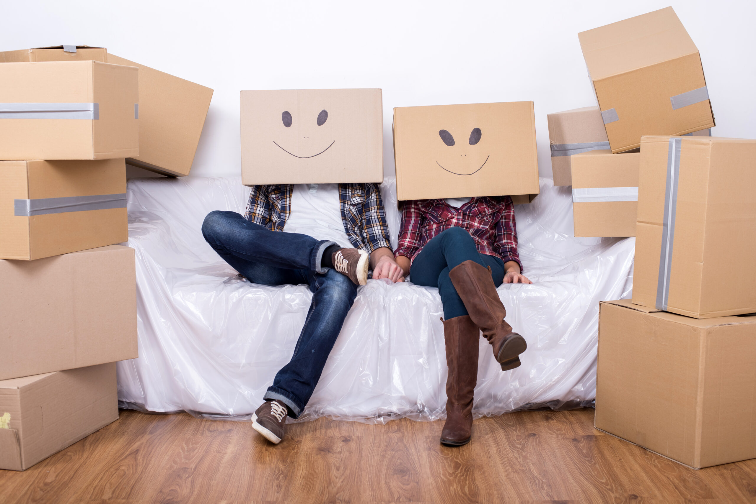 Couple with Moving Boxes