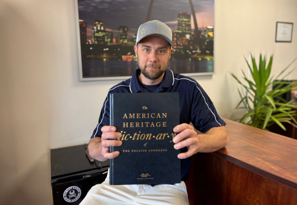 Matt with a dictionary